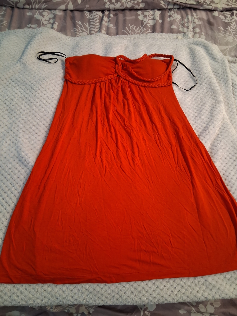 Forever 21 Strapless Bra-Style Mini Dress in Bright Orange